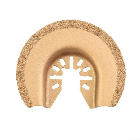 64mm Half Diamond Oscillating Tool Blade For Multi Tools With Quick Release For Grout Mortar And Concrete Removal In Home DIY Renovation Projects, front view
