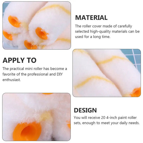 Close-up of 48 Piece Paint Roller Cover Set Big Time Coverage Easy Clean Up Haul Hassle Free Touch Up Painting Supplies For Pipes Walls And Ceilings Lightweight Durable Home Gear, showing soft fiber texture.