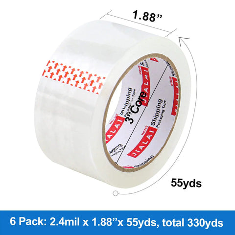 Heavy Duty Clear Packing Tape Kit With Refillable Dispenser Tough As Nails Industrial Grade Packaging Tape For Shipping Moving And Sealing 1.88 Inch By 55 Yards Per Roll visible