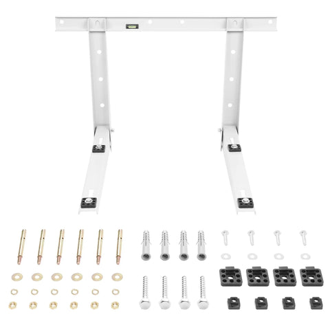 Heavy Duty Outdoor Wall Mount Bracket For Ductless Mini Split Systems 6000 To 36000 BTU Supports Up To 485 Lbs with mounting hardware.