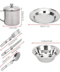 Portable Stainless Steel Outdoor Tableware Set For Camping Picnics And Hiking Single Person Cookware Mess Kit With Storage Bag