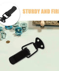 Spring Loaded Toggle Latch Set With Screws Heavy Duty Metal Box Latches for cabinets, image showing black latch with screws