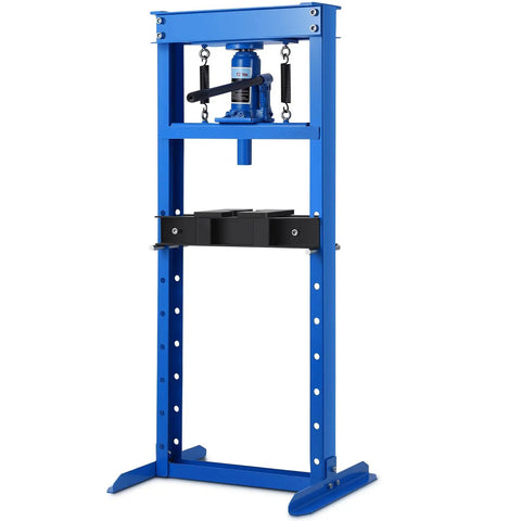 12 Ton H Frame Hydraulic Shop Press for Garage and Workshop, Heavy Duty Steel Frame, Adjustable Pressure, Blue