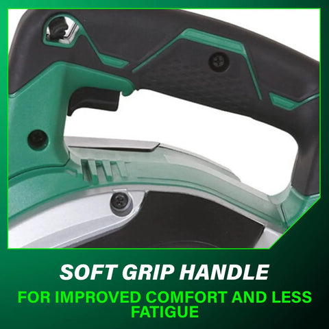 Soft grip handle on 18V MultiVolt Cordless Hand Planer With Three And A Quarter Inch Cutting Width Tool Only No Battery 16,000 RPM