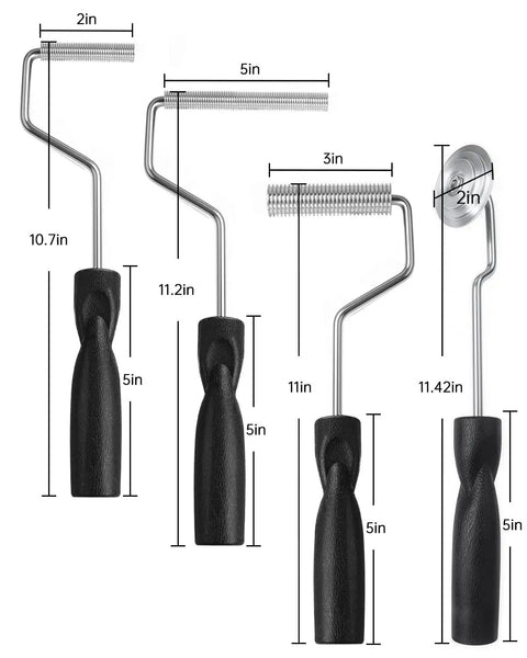 Fiberglass Roller Tools Kit 4 Pcs Bubble Paddle Roller Set For Resin Laminating and Tub Shower Bathtub Boat Repair
