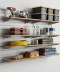12 Pack Slatwall Hooks 12 Inch Silver Metal Brackets for retail displays organizing tools and inventory in garage storage