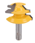 Top Tier 45 Degree Lock Miter Router Bit Made From Premium Yellow Alloy Steel For Crafting Rock Solid Woodworking Joints With Smooth Cutting Precision And Zero Vibration Perfect For Pro Crafters Building Durable Furniture Or Complex Cabinetry Projects At