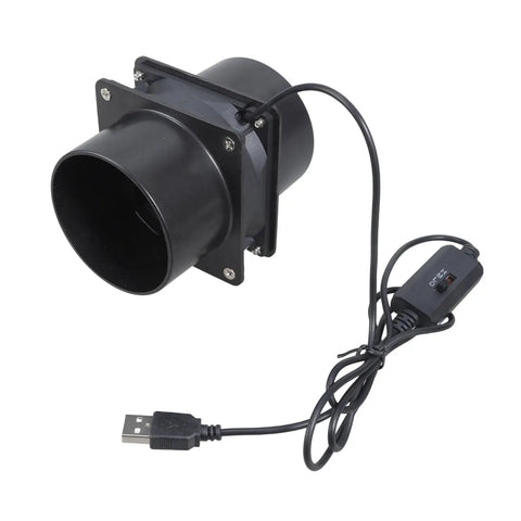 Low Noise Inline Duct Fan With 3 Speed USB 5V Power Double Duct Ports ABS Construction Smoky Odor Extraction Versatile Ventilation