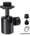 Adjustable Ball And Socket Mic Adapter With 360 Degree Pan And 90 Degree Tilt All Metal Pro Grade Gear For 5/8 And 3/8 Inch Threaded Mounts Lightweight Secure Locking Swivel Mic Stand For Streaming Cameras And Mics, black all-metal mic adapter with 5/8 and 3/8 thread parts