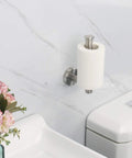 Stainless Steel Toilet Paper Holder Wall Mounted 6 Inch Length SUS304 Rustproof Brushed Nickel Finish installed in bathroom