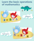 Kid Approved Dinosaur Wall Busy Board Fun Foldable Montessori Learning Center For Kids Ages 3 To 7 Featuring Eleven Cool Sensory Activities Locks Laces Gears And Basic Math Skills Perfect For Playroom Or Daycare Setting - math operations with felt shapes and number tiles.