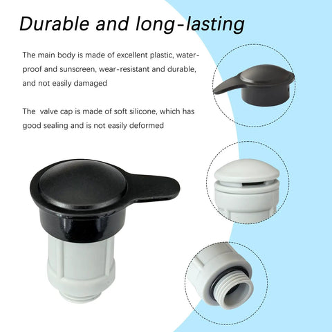 Air Jet Valve And Cap Replacement For Above Ground Pools, Plug And Play Easy Install, Precise Fit For 12363 12373, image of valve and cap