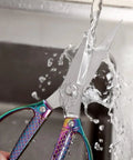 Heavy Duty Rose Gold Kitchen Shears Industrial Grade Stainless Steel Scissors under running water
