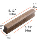 12 Pack Walnut Wood Drawer Pulls, 5.12 Inch Long, Two Hole Cabinet Hardware With Screws, Hole Spacing 3.78 Inch 96 mm, dimensions diagram