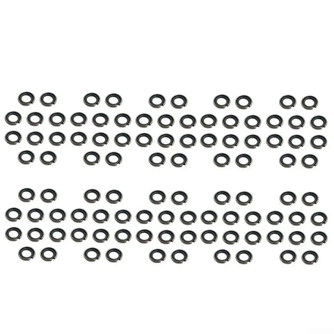 No Slip Half Inch Retaining Ring Clip With O Ring For Impact Wrench Steel Socket Retention Fastener Set That Keeps Sockets From Dropping Under Heavy Torque 50 Piece Hardware Kit, black steel rings