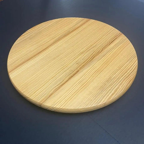 16-Inch Heart Pine Lazy Susan For Kitchen And Dining Table Non-Slip 360 Degree Turntable Organizer Solid Wood Top View