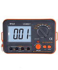 Front view of Backlit LCD Digital Milliohm Meter With Four Wire Test Low Resistance Multimeter 0.01 mΩ To 2 kΩ Six Range