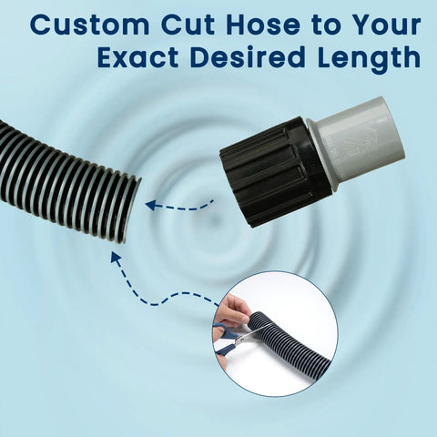 Go-To 25 Foot Pool Vacuum Hose With 14 Inch Weighted Head And Swivel Cuff Pro Grade Cleaning Kit with cut-to-length feature