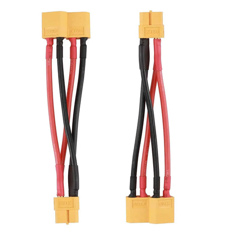 XT60 Parallel Battery Connector Cable 2 Male To 1 Female Y Harness Adapter Splitter for Quadcopter RC Helicopter Drone DJI Phantom