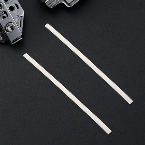 Grab These Top Shelf White Plastic Welding Rods Perfect For Quick Auto Bumper Fixes And Smooth Repair Kits That Make DIY Car Work A Total Breeze With 40 Pieces Included, showing two long white plastic rods.