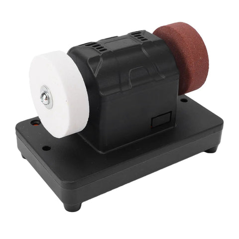 Pissente Mini Bench Grinder For 18V Battery Power Tool With Dual Wheels adjusting speed from two thousand to six thousand RPM, compact design.