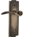 Meadows Plate Passage Swan Lever Door Handle In Antique Brass Solid Forged Brass With Pre Mounted Levers For Easy Install