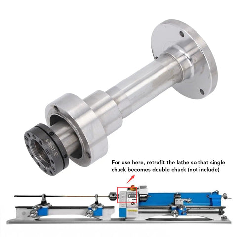 Heavy Duty Lathe Spindle Double Chuck Replacement Part For WM-210 MX-210 Mini Lathes Upgrade Kit No 45 Steel Installation Example