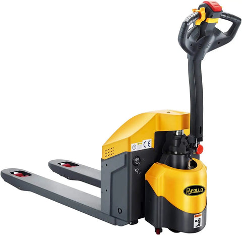 ApolloLift Key Switch Replacement For Electric Pallet Jack A-1029 A-1030 on yellow and gray electric pallet jack.