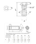 Technical diagram of hex screw dimensions from 400 Piece Hex Screw Set In Organizer Box 304 Stainless Steel M3 M4 M5 M6 M8 Hex Screws