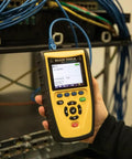 Testing network cables with Klein Scout Pro tester for Get Fast Easy Test And Map Up To Eight Network Locations In One Step with Scout Pro Series Test-N-Map Remote Kit.