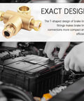 Three Sixteenth Brake Line Tee Kit With Fittings For A Three Way Brake Line Tee Union DIY Friendly Rust Proof Connector For Cars And Trucks Includes Fittings And Leak Check Guide To Keep Your Brake Piping In Top Shape., 3/16 in copper-iron T brake line tee with three fittings