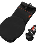 Rock Solid Oxford Fabric Drum Storage Bag Hella Durable Percussion Pouch Sweet Travel Case Bangin Beats Organizer And Silent Snare Pad Cover Black Gear with round base and pocket.