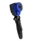Nano Flex-Head Angle Impact Wrench One Half Inch Drive With 400 ft-lb Torque, blue head, black handle, angled view