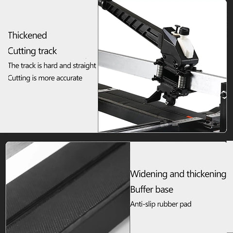 Heavy Duty Tile Cutter For Floors And Walls 1200 mm Manual Tile Cutter With Spare Wheel All Steel Frame showing cutting track and base detail