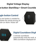 Digital voltage display and single-button control for Heavy Duty 40kHz Ultrasonic Cleanser With Digital Screen And Drop Dead Simple One Button Auto Shut Off.
