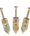 100 Sets Self Tapping Screws With Drywall Anchors Kit Self Drilling Dowels For Plasterboard Walls Premium Yellow Zinc Plated Carbon Steel Rust Resistant Fixings For Quick Easy No Prep Install DIY Ready Mounts, 3 anchors