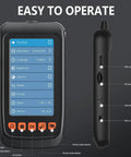 Endoscope Camera With Light And 4.3 Inch IPS Display showing menu options and side buttons for easy operation
