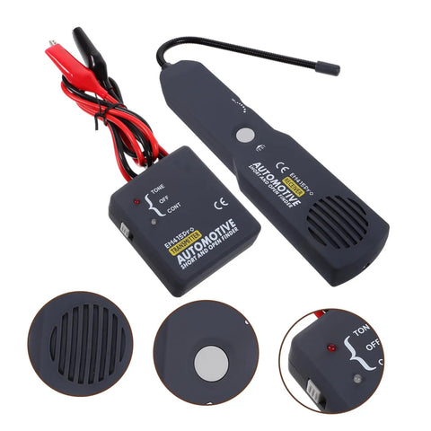 Must Have Multi Functional Car Short Circuit Tester And Wire Breaker Tracker Kit, ABS plastic, receiver and transmitter visible