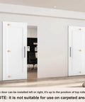 Concealed Sliding Barn Door 36 By 84 Inches Shaker Style Flat One Panel White Primed Solid Core Installed View
