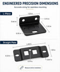 Beefy Heavy Duty L Shaped Furniture Bracket Set With 2 In 1 Locking Insert Removable Table Brackets dimensions guide