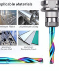 HOZLY CNC router bit, 1/8" shank, 1/8" cutting diameter, DLC-coated tungsten carbide end mill for aluminum