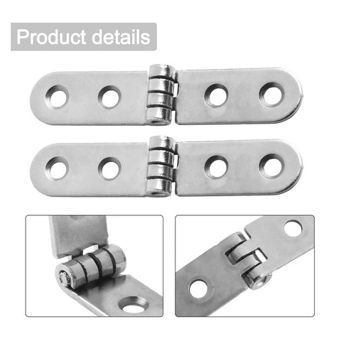 180 Degree Folding Flap Concealed Cabinet Hinges Set, 2 Pack, Heavy Duty, shown open with metal finish