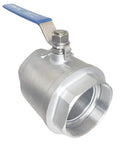 4 Inch Full Port Ball Valve 316 Stainless Steel NPT Female Threads With Serviceable Design Built Tough Blue Vinyl Insulated Handle
