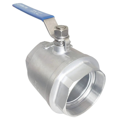 4 Inch Full Port Ball Valve 316 Stainless Steel NPT Female Threads With Serviceable Design Built Tough Blue Vinyl Insulated Handle