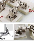 Side view of 2 Pack 175 Degree Hidden Frameless Cabinet Hinges with Hydraulic Soft Close for American Style Cabinets.