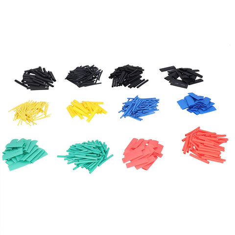 Solid 530 Piece Heat Shrink Tube Set With Color Nylon Tubing For Electrical Wire Wrap Repair And Circuit Wiring Harness Fix Kit Multiple Sizes Colors, assorted piles