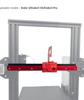 Front view of MGN12H Linear Guide Rail Kit 3.0 Upgrade for Ender 3 series with direct extruder plate and hardware pack installed.