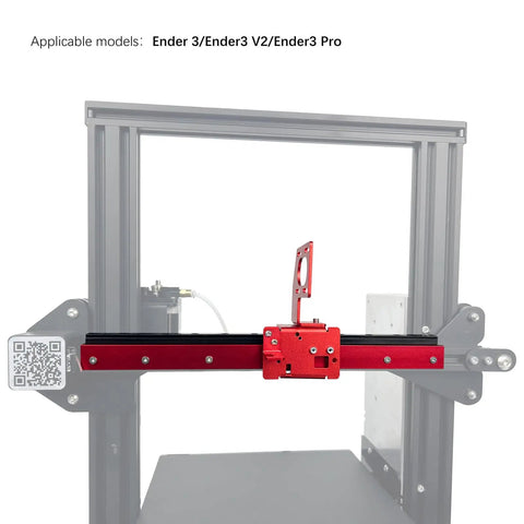 Front view of MGN12H Linear Guide Rail Kit 3.0 Upgrade for Ender 3 series with direct extruder plate and hardware pack installed.
