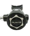 Front view of AS207 Second Stage Scuba Regulator Non Adjustable Backup Regulator With Soft Silicone Mouthpiece and Large Purge Button.