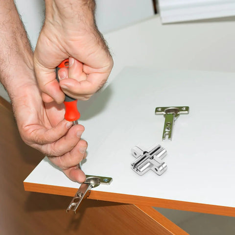 Installing Foldable Hidden Door Hinge For Cabinets, Concealed Cross Hinge Made Of Zinc Alloy And Stainless Steel, Durable Silver Finish